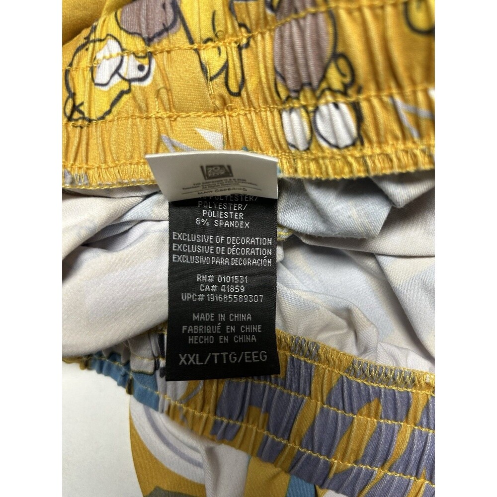 The Simpsons Homer Pajama Pants XXL Yellow Cartoon Lounge Joggers Sleep Y2K - Picture 8 of 8